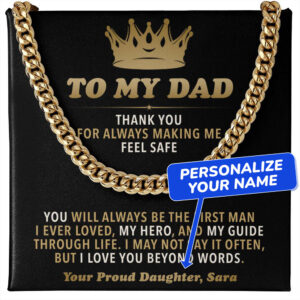to my dad from daughter personalized cuban link chain gift set 4862977