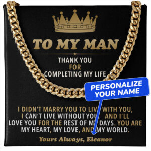 to my man personalized cuban link chain gift set 4862993