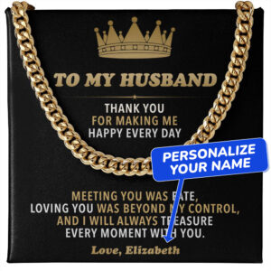 To My Husband - Personalized Cuban Link Chain Gift Set 4862991