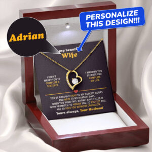 to my beautiful wife personalized forever love necklace gift set 4861651