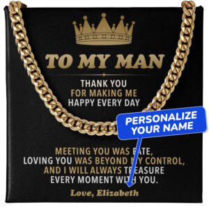 to my man personalized cuban link chain gift set 4862996