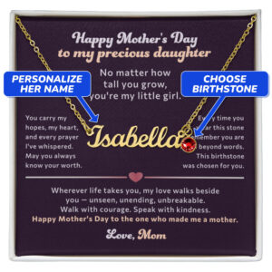 happy mother's day to my precious daughter from mom custom name birthstone necklace gift set 5148102