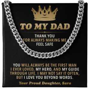 to my dad from daughter cuban link chain gift set 4862981 (copy)