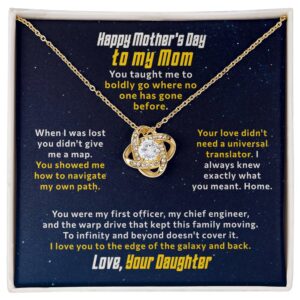 daughter to mom mother's day in space love knot necklace gift set 5118413