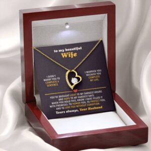 to my beautiful wife forever love necklace gift set (copy)