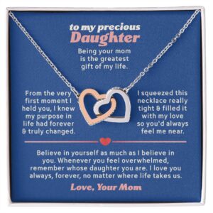 mom to precious daughter interlocking hearts necklace gift set 5102615 (copy)