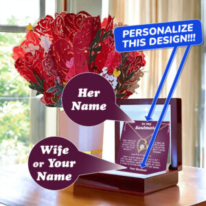 to my soulmate – personalized forever love necklace & sweetest devotion flower bouquet gift set 4959043