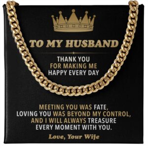 To My Husband - Cuban Link Chain Gift Set 4862989